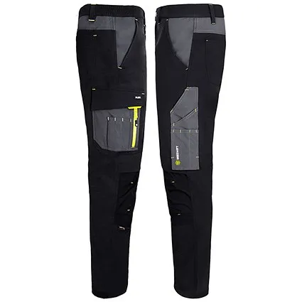 Flex Workwear Two-Tone Trousers, Black & Grey, 34S