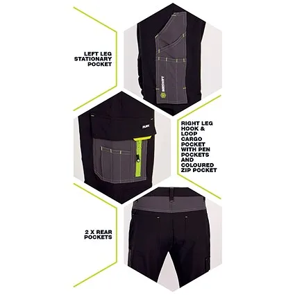 Flex Workwear Two-Tone Trousers, Black & Grey, 34S